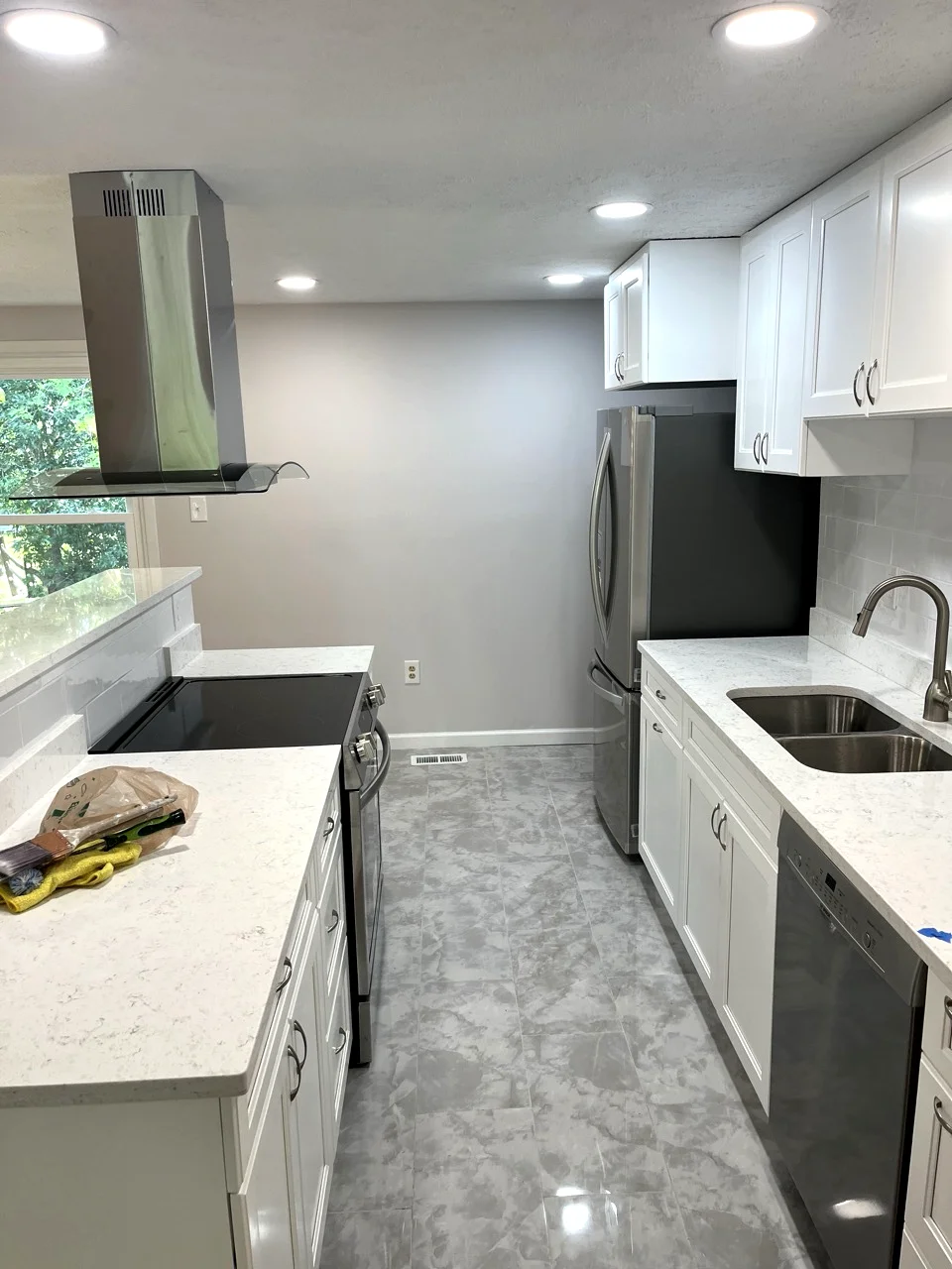 Kitchen remodel with new cabinets and countertops